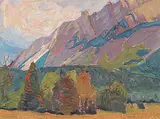 Gary MacMillan, Sawback Range, 1982, oil on hard board