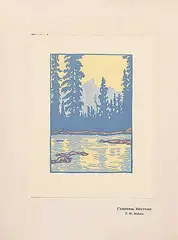 Thomas Wesley McLean, Cathedral Mountain, 1931, colour lino block on paper