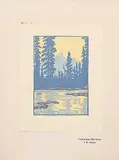 Thomas Wesley McLean, Cathedral Mountain, 1931, colour lino block on paper