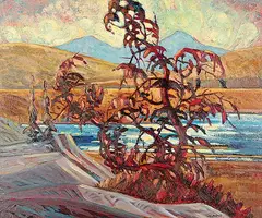 Michael Pisko, West of Lundbreck, 1970, oil on hard board