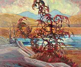 Michael Pisko, West of Lundbreck, 1970, oil on hard board