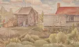 V. Lara Borgford Russell, Untitled - Summer Backyard, 1933, watercolour on paper