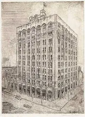 Charles Walter Simpson, The Calgary Herald, etching on paper