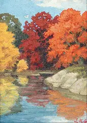 Lorne Kidd Smith, Autumn Colour Don Valley, oil on canvas board