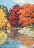 Lorne Kidd Smith, Autumn Colour Don Valley, oil on canvas board