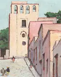 Frederick Bourchier Taylor, In San Miguel de Allende, 1954, oil on wood board