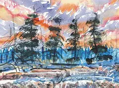 Mashel Alexander Teitelbaum, Georgian Bay Landscape, 1979, watercolour on paper