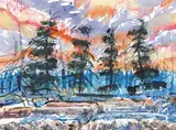 Mashel Alexander Teitelbaum, Georgian Bay Landscape, 1979, watercolour on paper