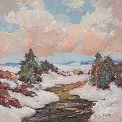 Harry Britton, Evening Clouds, N.B., 1925, oil on hard board