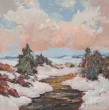 Harry Britton, Evening Clouds, N.B., 1925, oil on hard board