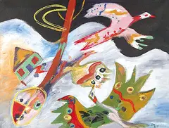 Kittie Bruneau, Perou, 1980, acrylic on canvas