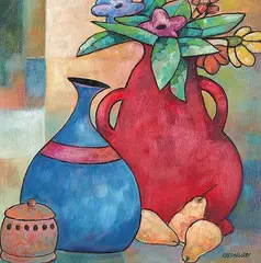 Gérard Castonguay, Fleurs d'etageres, oil on canvas