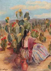 Nora Collyer, Untitled - Seated Woman, oil on canvas board