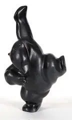 Mark Totan, Dancing Bear, 2002, black soapstone sculpture