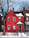 John Kasyn, Red House Near Baldwin St., oil on hard board