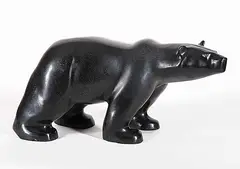 Mark Totan, Bear, 2001, black soapstone sculpture