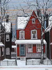 John Kasyn, After the Snow, Parkdale, oil on hard board