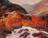 Jacques Poirier, Le grande rapide, oil on canvas