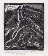 Early Morning #Trial Proof by Carl Schaefer, 1930, wood block on paper, sold Oct 2003