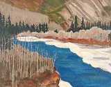 John Harold Thomas Snow, Untitled - River, 1974, oil on canvas board