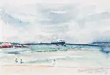 Leo Norman Bushman, Beach at Bahamas, Half Moon Cay, 2000, watercolour on paper