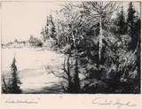 William Garnet Hazard, Lake Waskesiu, etching on paper