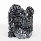 Yukipa Audlakiak, Untitled - Mother and Child with Seal, 1981, soapstone sculpture
