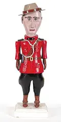 Basil Lavie, Untitled - Mountie, painted wood carving