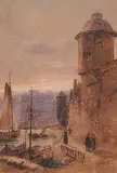 Henry Byam Martin, Untitled - The Old Harbour, watercolour on paper