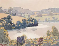 Thomas Wesley McLean, Untitled - Wind Pattern on Lake, watercolour on paper