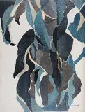 John Everett Secord, Untitled - Collage in Blue, mixed media on hard board