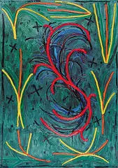 David Bolduc, Untitled - Red Notations, 1991, oil on paper