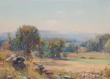 Frederick Henry Brigden, Untitled - Homestead in the Valley, Gatineau Hills, Quebec, 1911, watercolour on paper
