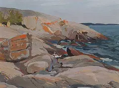 Sylvia Hahn, The Outer Islands, Parry Sound, 1954, oil on wood board
