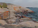 Sylvia Hahn, The Outer Islands, Parry Sound, 1954, oil on wood board
