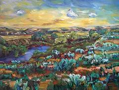 Darlene Hay, Sage by Road, Early Morning, 1993, oil on canvas