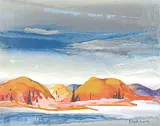 Untitled - Rolling Hills by Zema Barbara Cogill Haworth, acrylic on hard board, sold Jun 2003