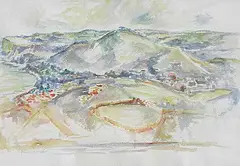 William Perehudoff, North of Saskatoon, 1954, watercolour on paper
