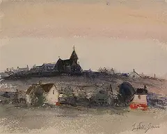 Church St. Albert 1929 by Llewellyn Petley-Jones, 1929, watercolour on paper, sold Jun 2003