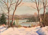 Isobel M. Bremmer, St Jovite in the Laurentians, oil on wood board