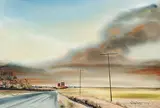 Cecil E. James, Untitled - Prairie Road, 1968, watercolour on paper
