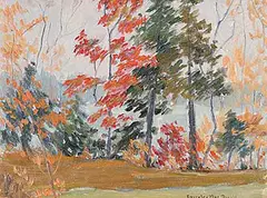 Beverley MacDonald, Untitled - Autumn in Ontario, oil on canvas board