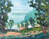 Claude Rollin, Rang St. Antoine Sud Baie St. Paul Charlebois Quebec Canada, oil on canvas