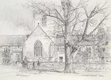 John Everett Secord, St. Asaph Cathedral, St. Asaph, Wales, ink on paper