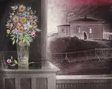 Aunt Gerti Hann Home in Wesleyville #22/50 by David Blackwood, 1987, colour etching on paper, sold Apr 2003