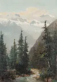Frederic Marlett Bell-Smith, In the Rockies, oil on canvas board
