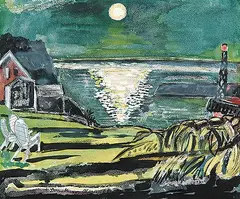 Fritz Brandtner, Moonlight, Alma, 1968, watercolour on paper