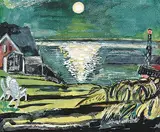 Fritz Brandtner, Moonlight, Alma, 1968, watercolour on paper
