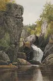 Aaron Allan Edson, High Fall[s] near North Troy, watercolour on paper