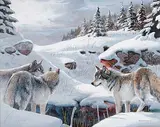 Amneris Fernandez, Untitled - Timber Wolves, oil on canvas
